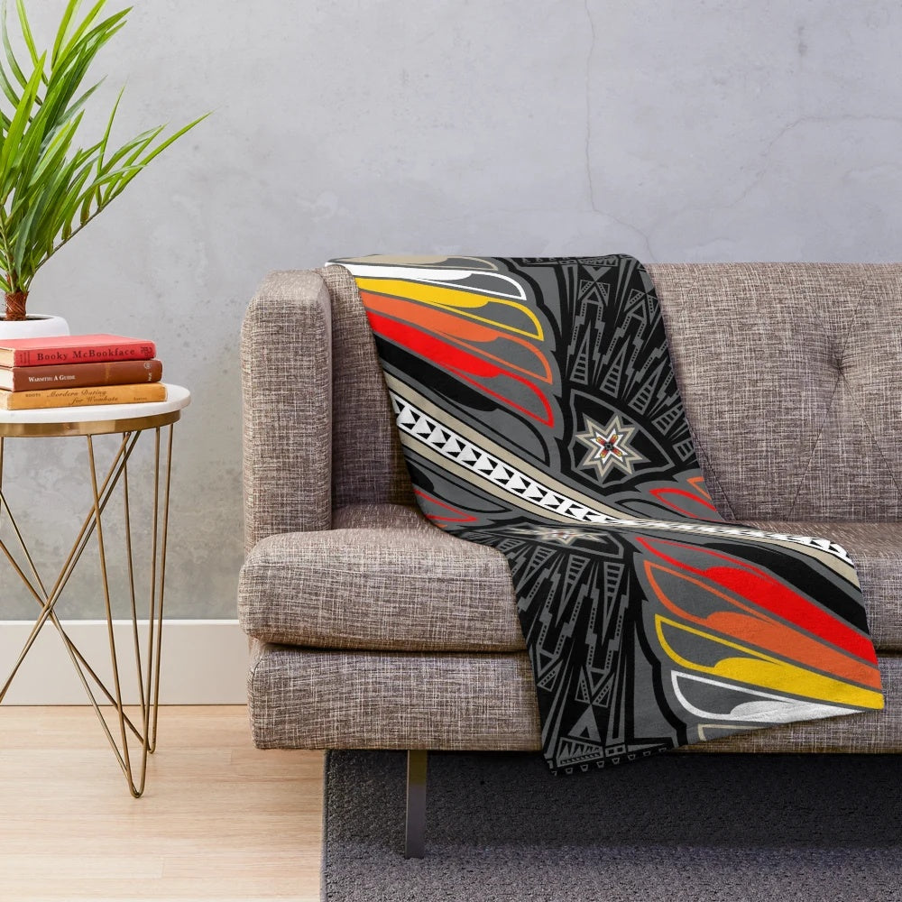 War Eagle (BRYW) Plush Blanket featuring Native American-inspired graphic designs