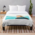 Plush blanket featuring a captivating retro portrait with a cinematic aesthetic