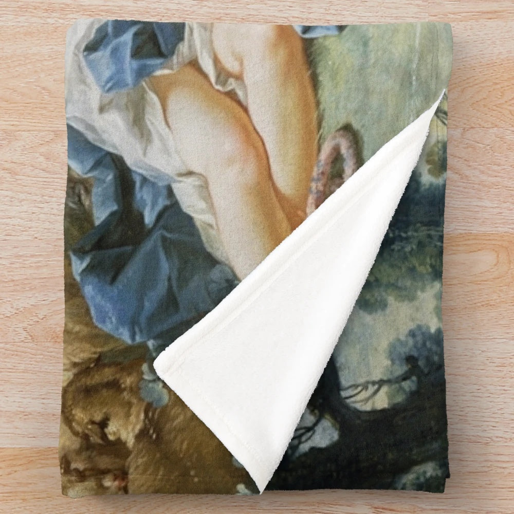 Plush blanket featuring the painting "Daphnis and Chloe" by François Boucher