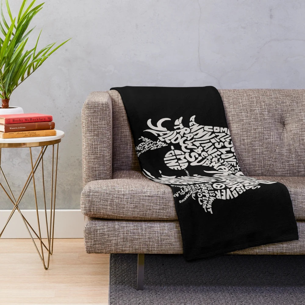 Plush blanket with a graphic portrait of the musician John Lennon