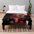 Plush blanket with a design featuring the Formula 1 driver Charles Leclerc