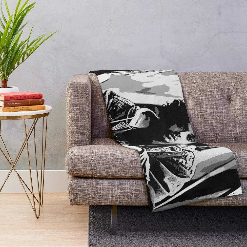 Plush blanket featuring artistic design inspired by musician Grandson