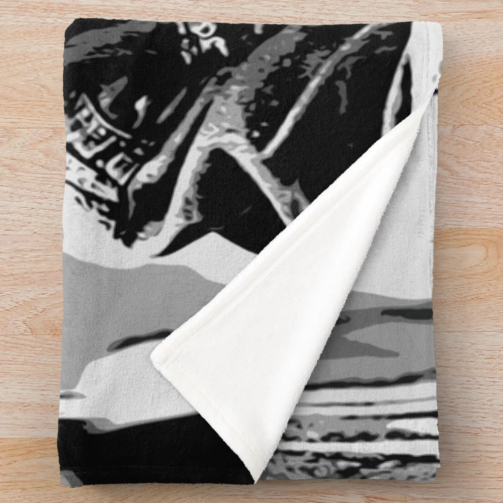 Plush blanket featuring artistic design inspired by musician Grandson