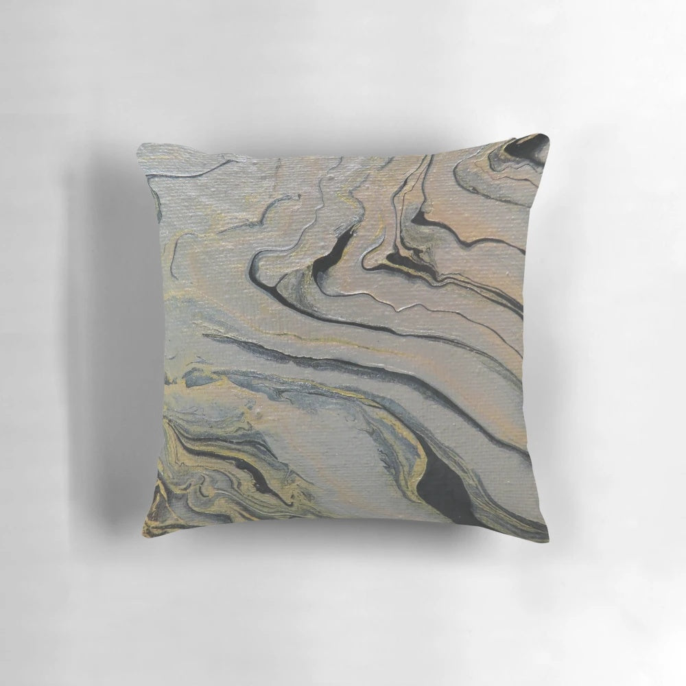 Vibrant pour painting design on a plush decorative pillow