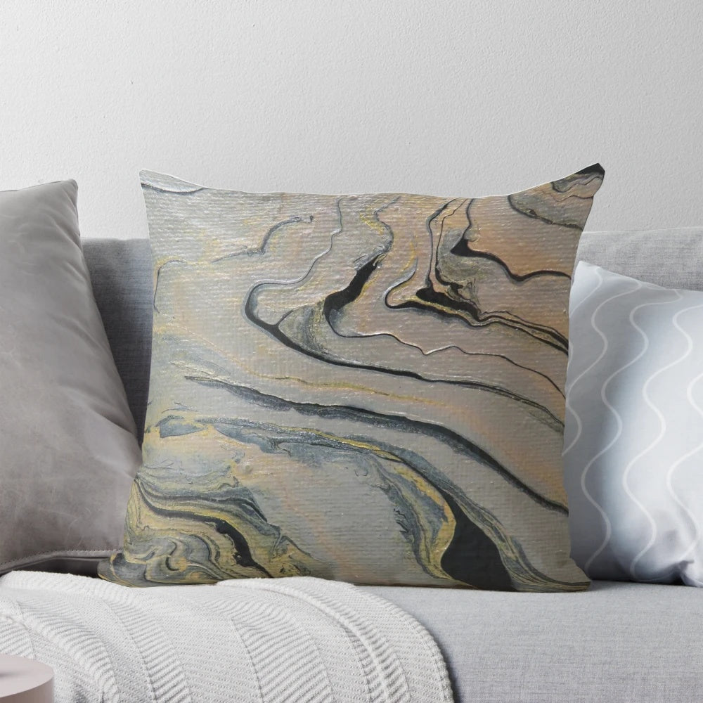 Vibrant pour painting design on a plush decorative pillow