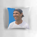 Artistic illustration of tennis player Rafael Nadal on a pillow