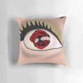 Artistic abstract rose eye design pillow for modern home decor