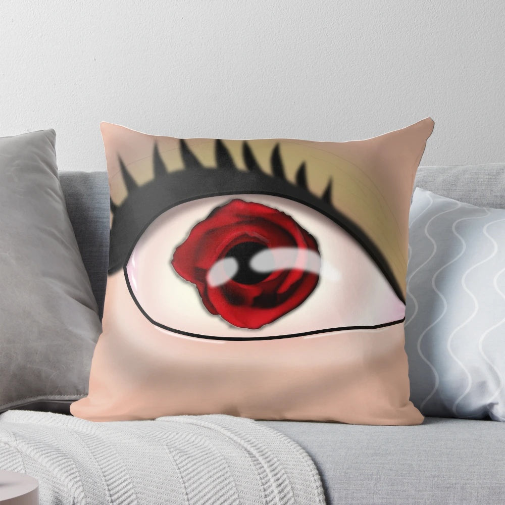 Artistic abstract rose eye design pillow for modern home decor