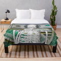 Skeleton Plush Blanket with Enchanting Fantasy and Abstract Design