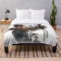 Tomb Raider inspired handdrawn watercolor art plush blanket