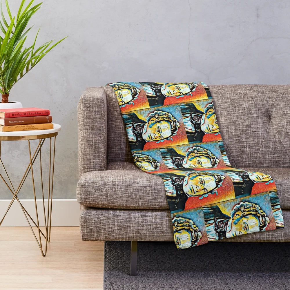 Franz Schubert Inspired Plush Blanket with Artistic Portrait