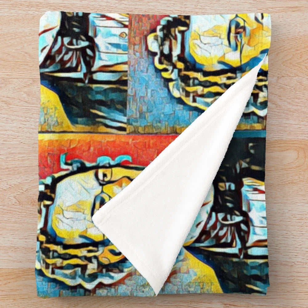 Franz Schubert Inspired Plush Blanket with Artistic Portrait
