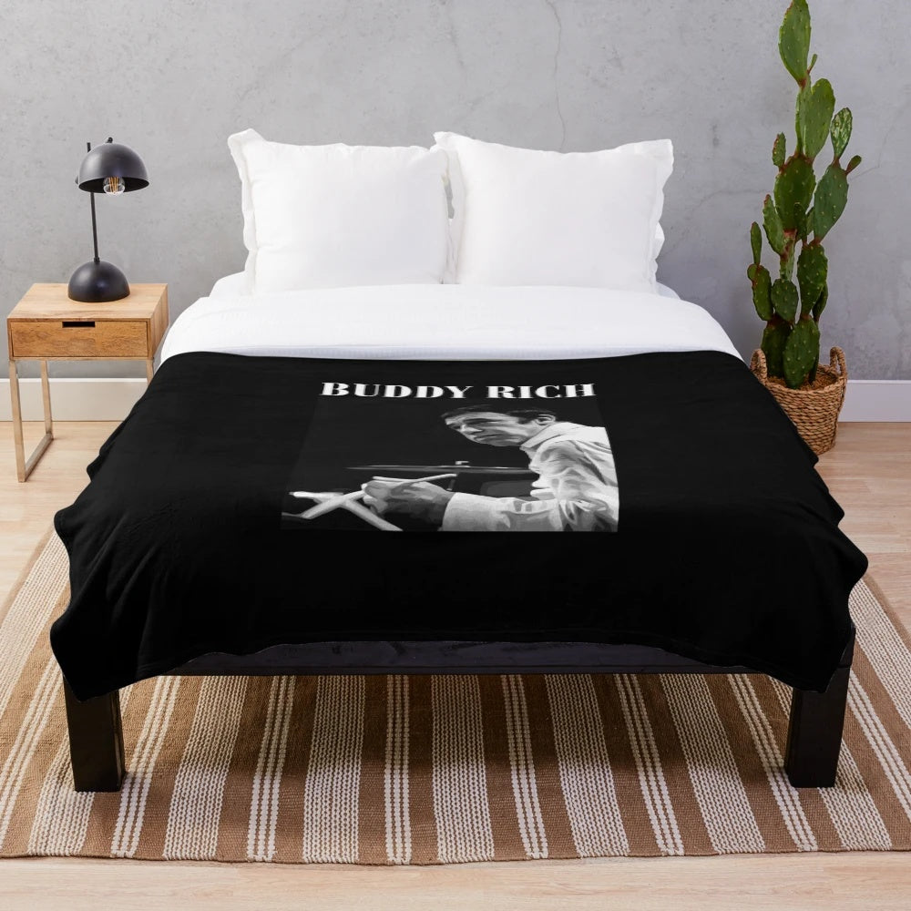 Artistic illustration of jazz drummer Buddy Rich