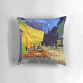 Vibrant pillow featuring the iconic Cafe Terrace at Night painting by Vincent Van Gogh