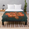 Corn snake plush blanket with nature and sword design