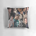 Decorative pillow featuring an artistic collage design of actor Henry Cavill