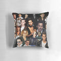 A collage of Johnny Depp in various movie roles, printed on a comfortable pillow