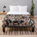 Cozy plush blanket featuring a collage design of actor Ryan Gosling