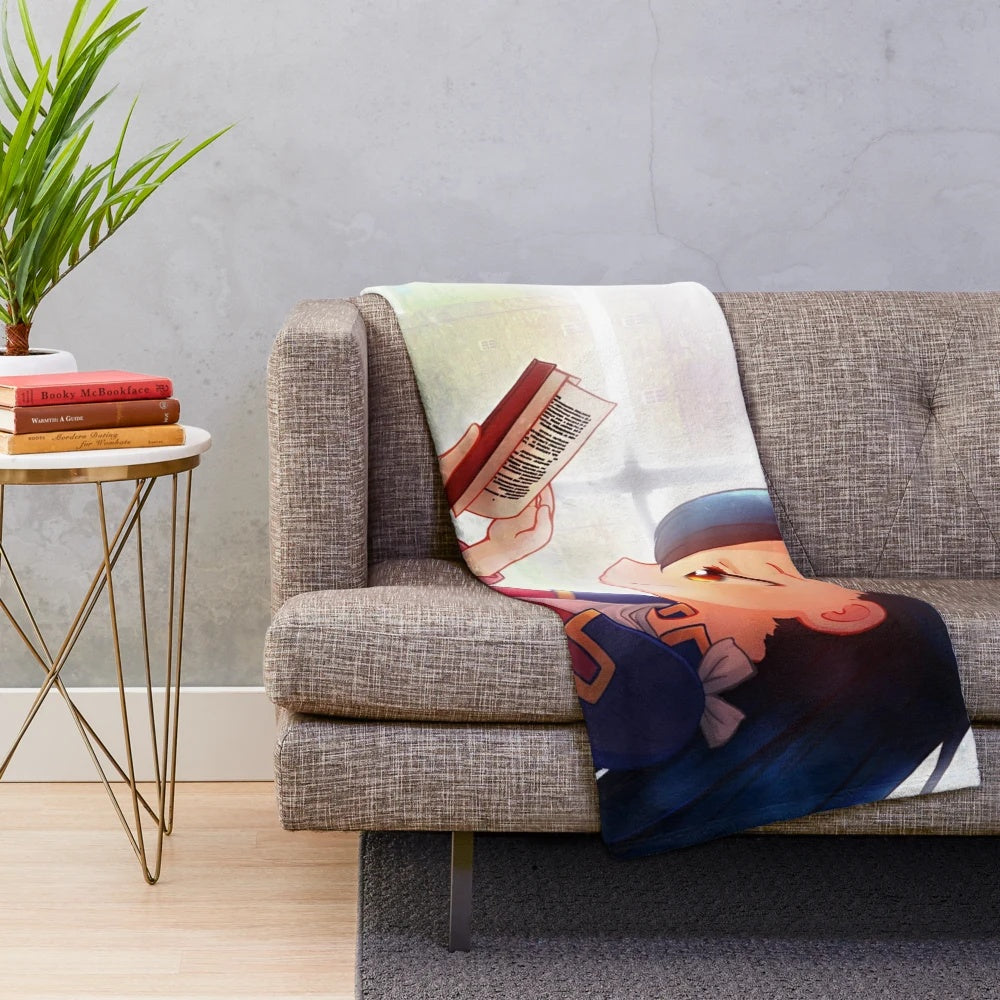 Ascendance of a Bookworm inspired plush blanket featuring the main character
