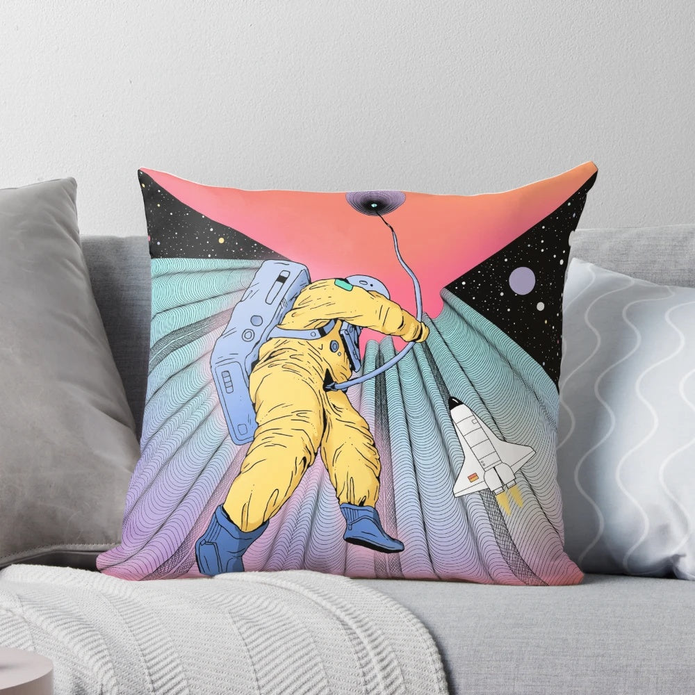 Ascension Space-Themed Pillow with galaxy, stars, and astronaut imagery