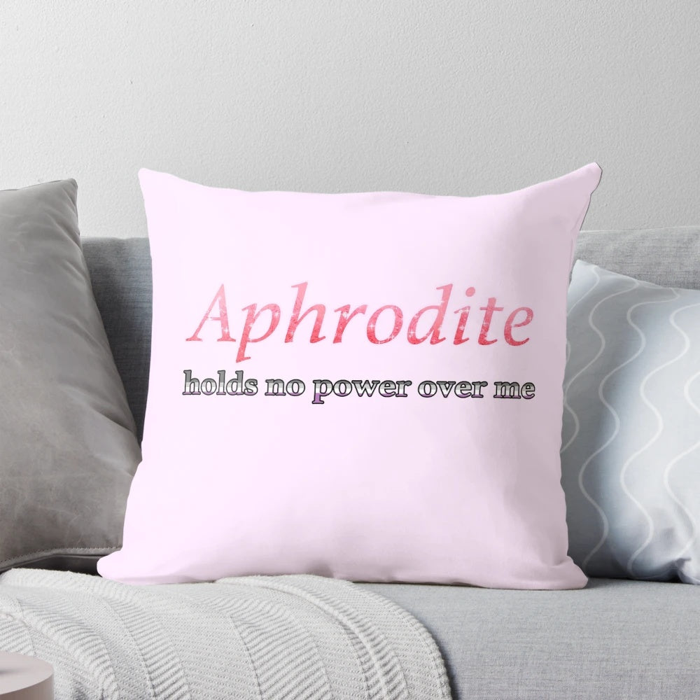 Asexual pride-themed Aphrodite pillow from Overly Sarcastic Productions