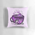 Asexual pride flag teacup-shaped pillow with stars and a whimsical, aesthetic design