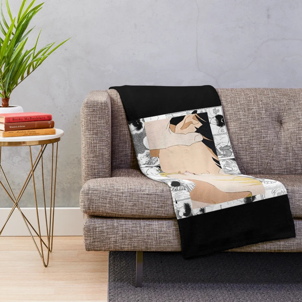 Ash and Eiji inspired plush anime blanket