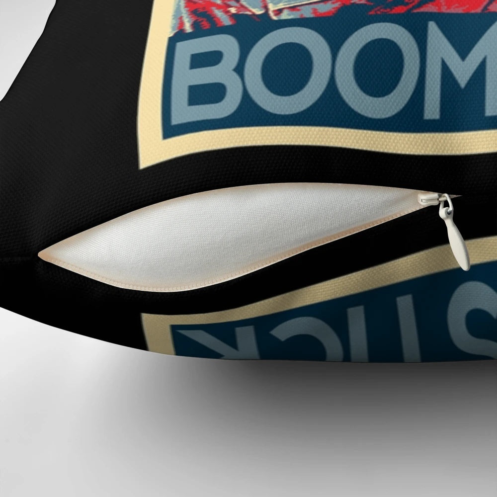 Ash Williams' iconic boomstick from the Evil Dead and Army of Darkness horror movies featured on a cozy pillow