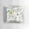 Ashdown Forest Sussex Pillow featuring an illustrated map design