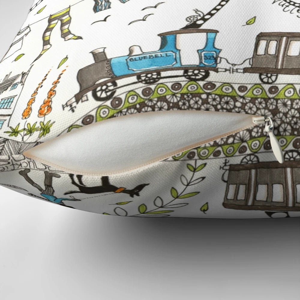 Ashdown Forest Sussex Pillow featuring an illustrated map design