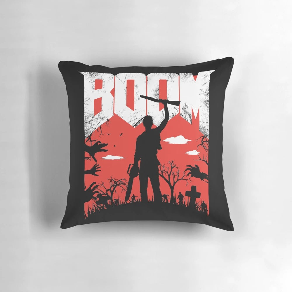This is my Boomstick!" pillow featuring Ash from the Evil Dead/Army of Darkness franchise