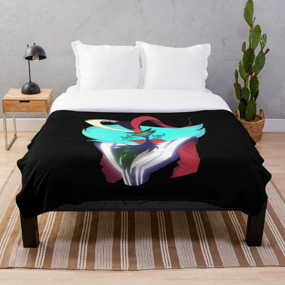 Asmodeus Helluva Boss inspired plush blanket featuring the character design