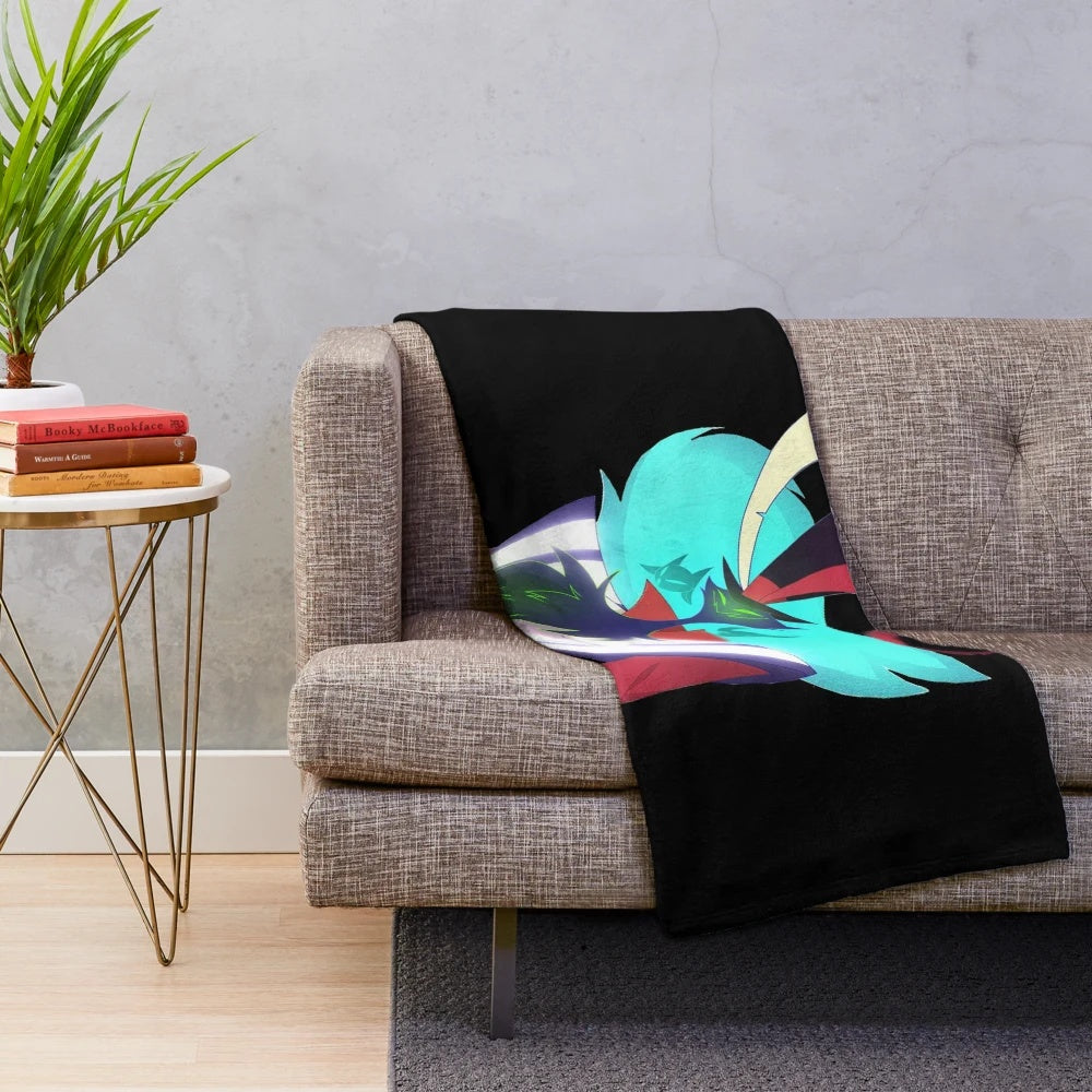 Asmodeus Helluva Boss inspired plush blanket featuring the character design