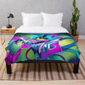 Asmodeus from Helluva Boss anime character on a soft and cozy plush blanket
