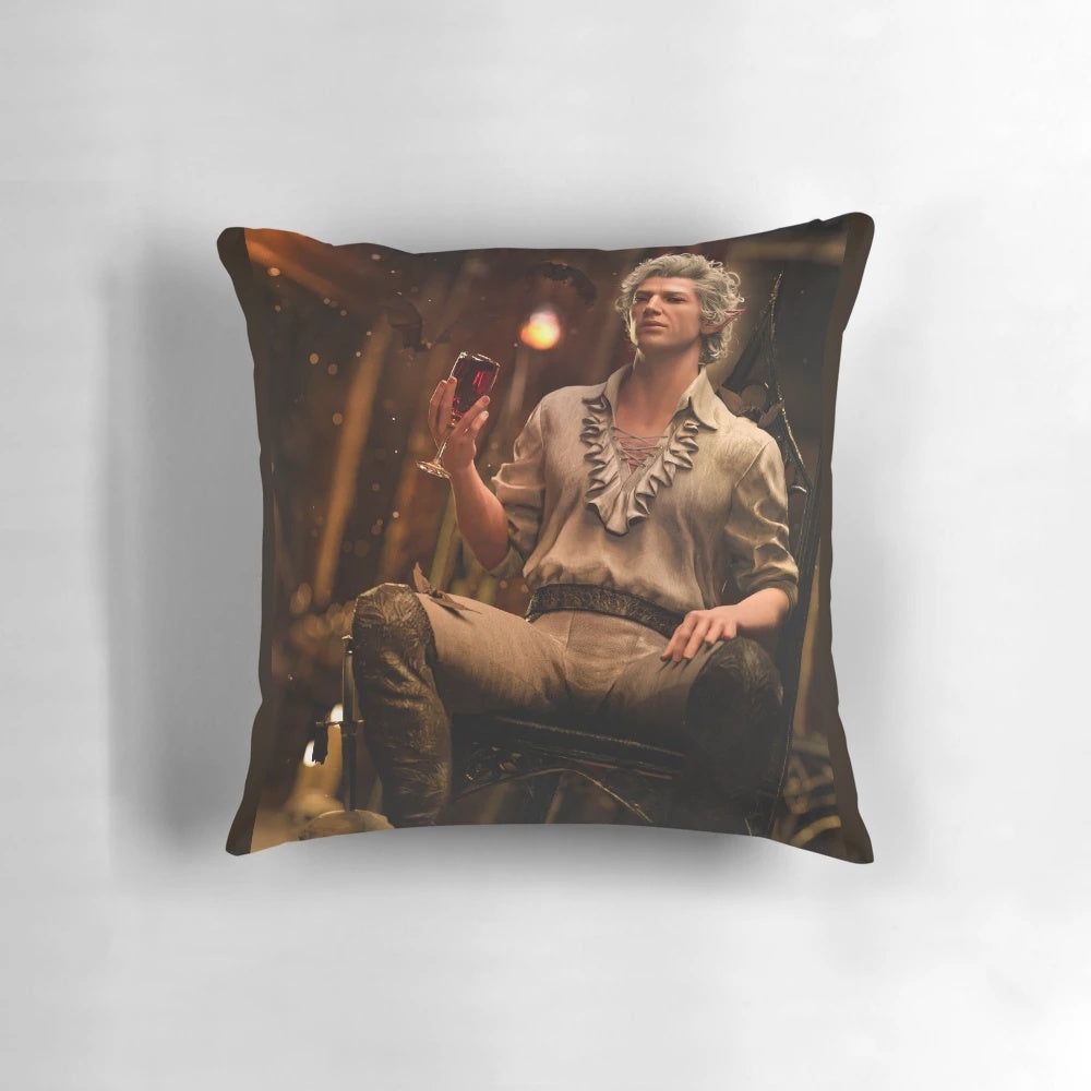 Astarion 3D rendered decorative pillow, a unique fantasy gaming accent piece