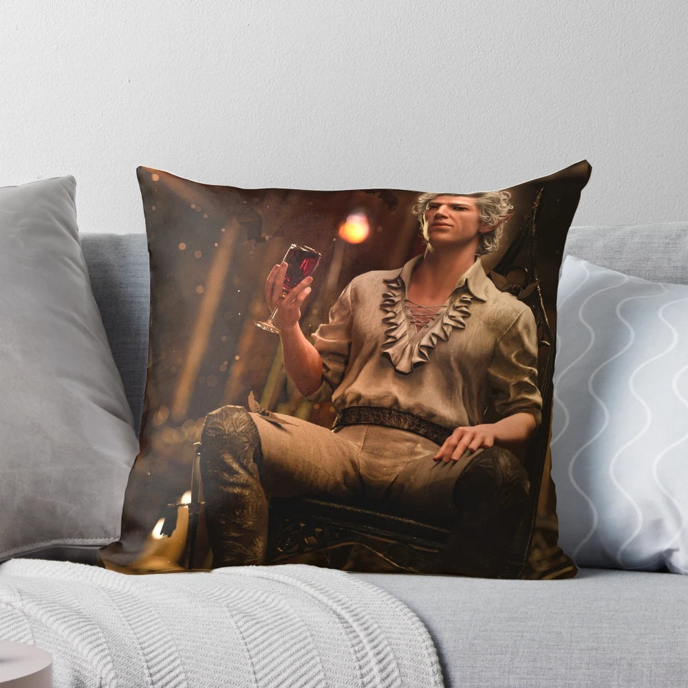Astarion 3D rendered decorative pillow, a unique fantasy gaming accent piece