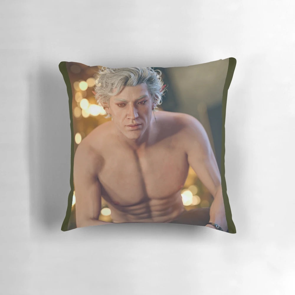 Astarion BG3 Pillow with Embroidered Astarion Design