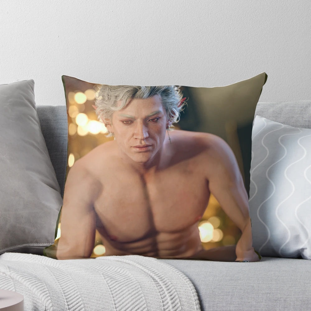 Astarion BG3 Pillow with Embroidered Astarion Design
