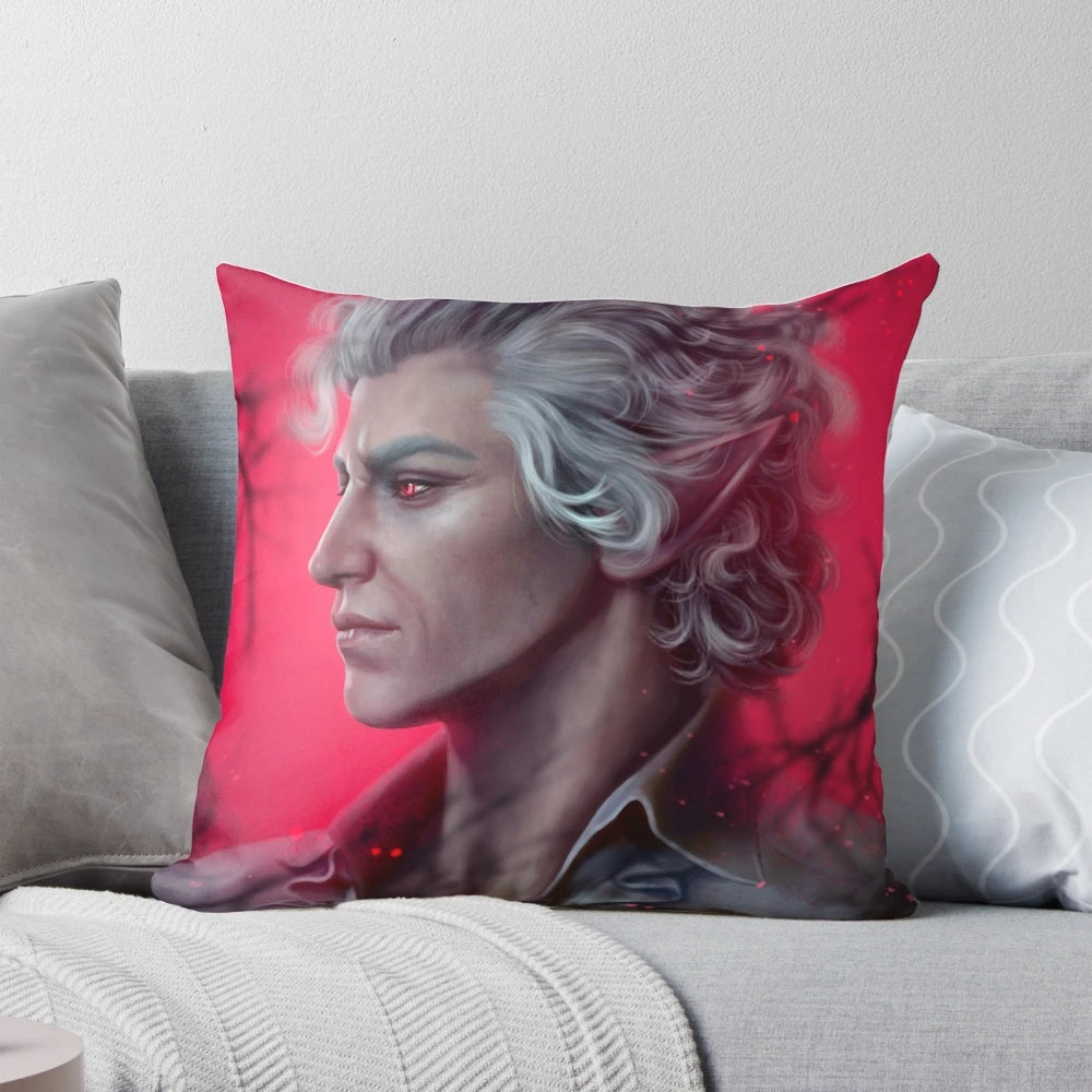 Astarion-Inspired Pillow, Baldur's Gate-themed Pillow with Vampire and Elf Design
