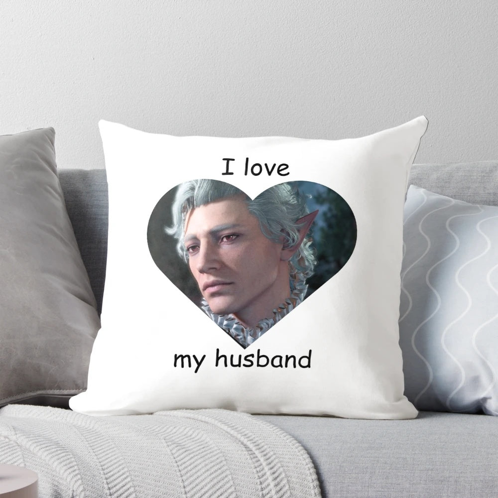 Soft, high-quality pillow featuring the character Astarion from the game Baldur's Gate 3