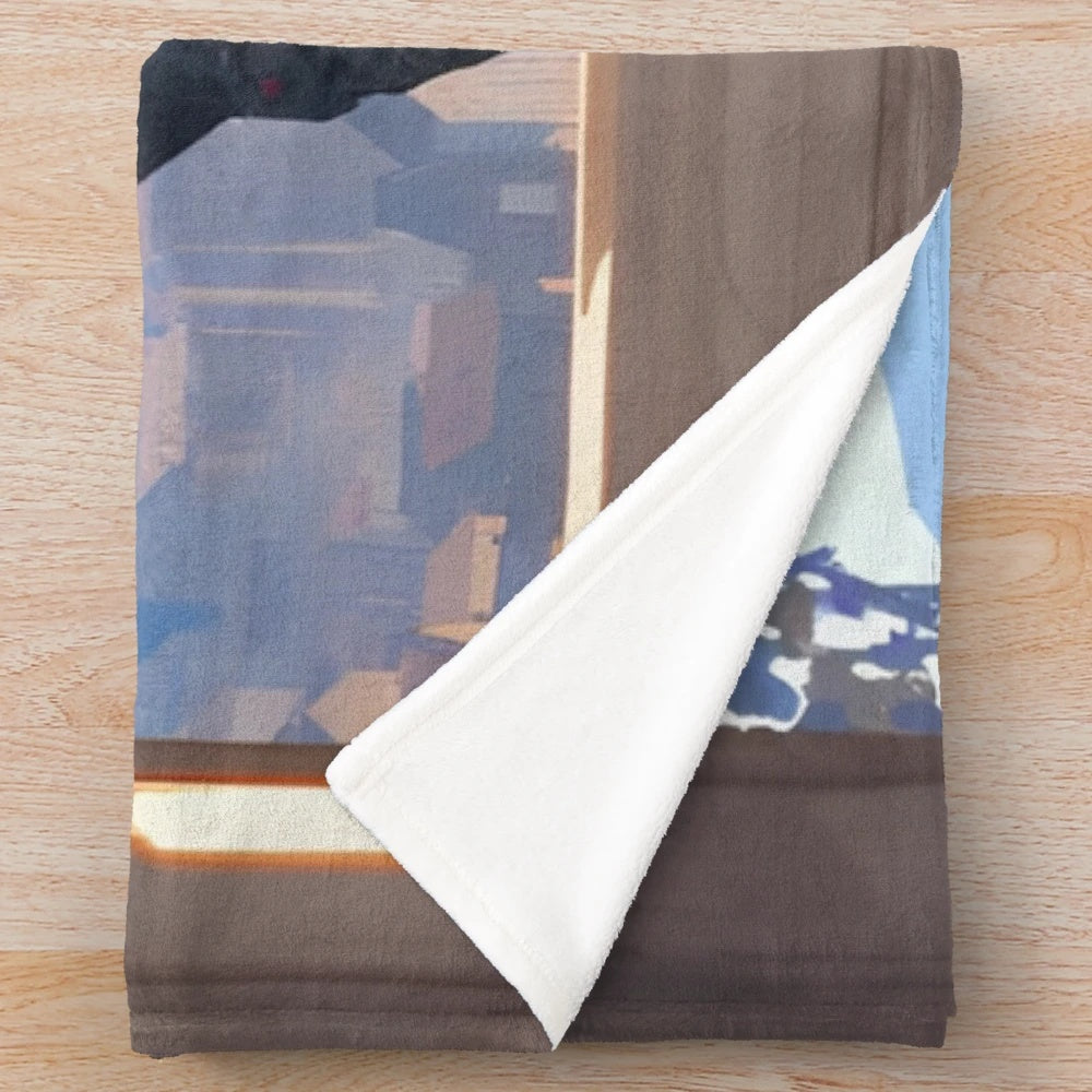Astarion inspired plush blanket featuring the popular vampire character from Baldur's Gate 3