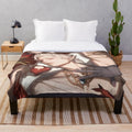 Astarion-themed plush blanket featuring the vampire character from Baldur's Gate 3 video game
