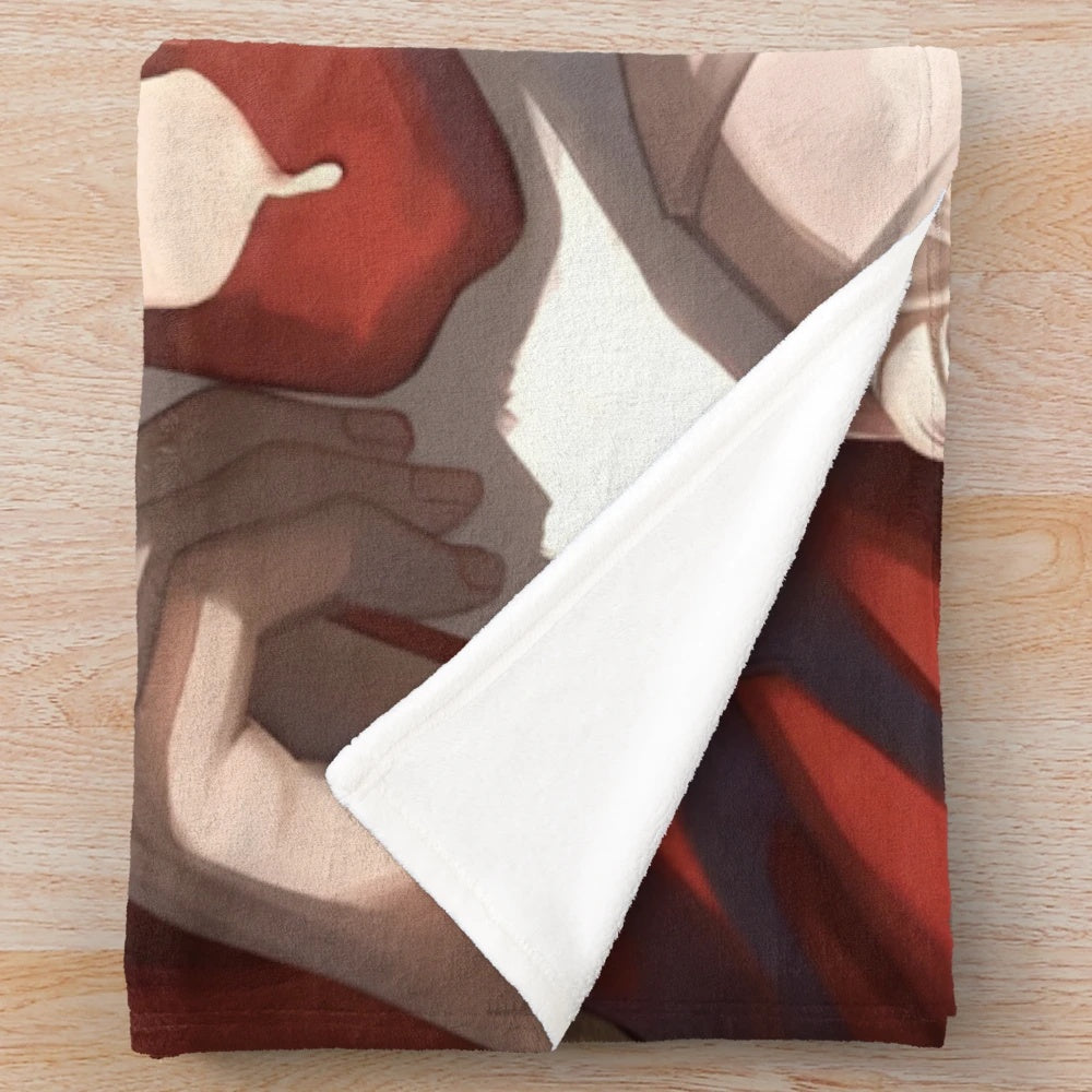 Astarion-themed plush blanket featuring the vampire character from Baldur's Gate 3 video game