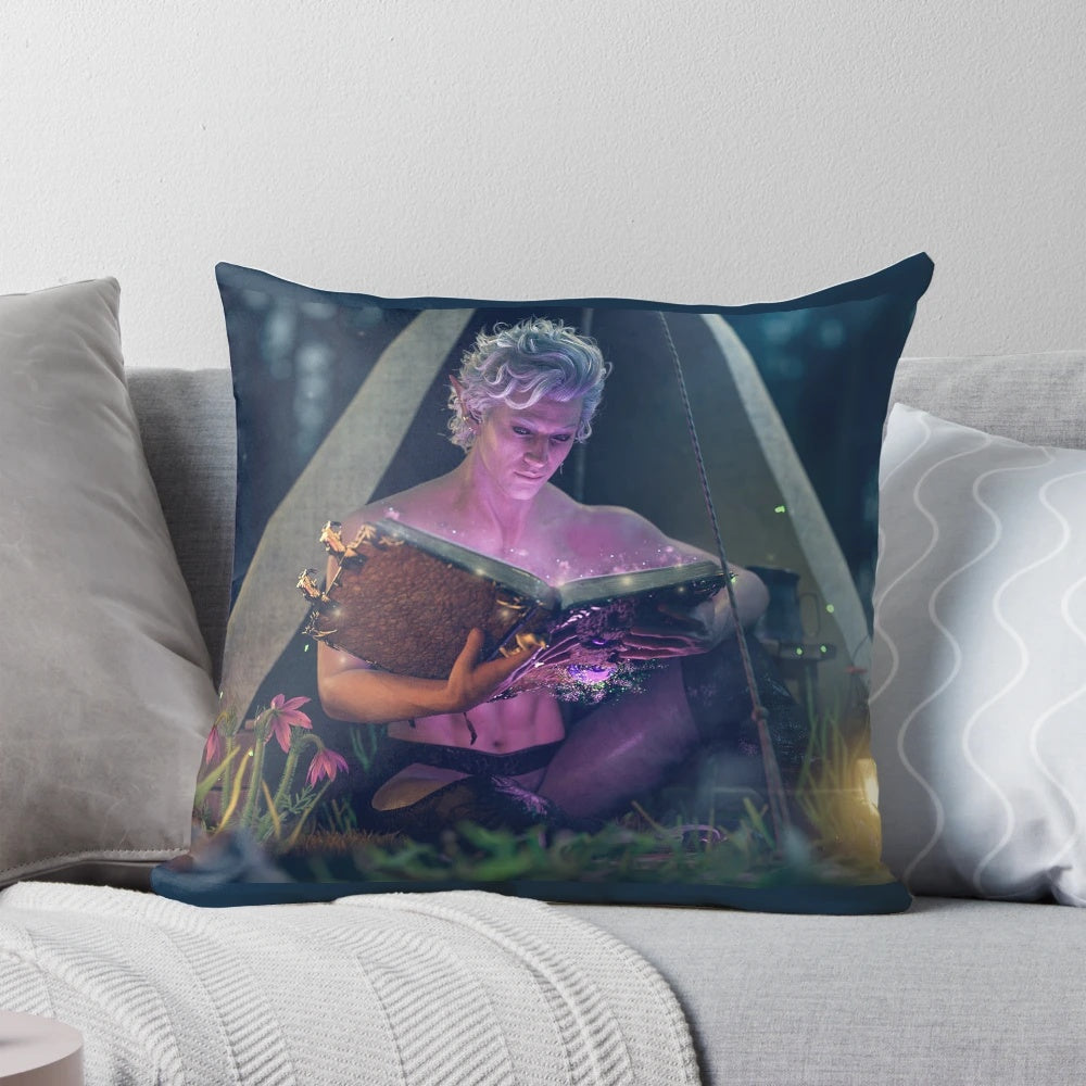 Astarion Pillow, a soft and plush pillow featuring the character from the fantasy video game.