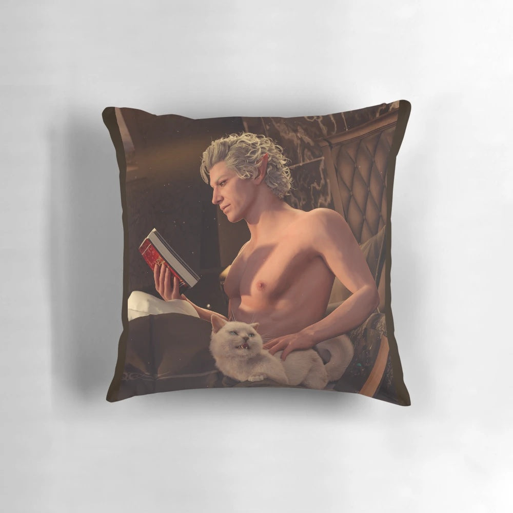 Astarion Pillow - Soft, comfortable pillow featuring the character Astarion from the video game Baldur's Gate 3.