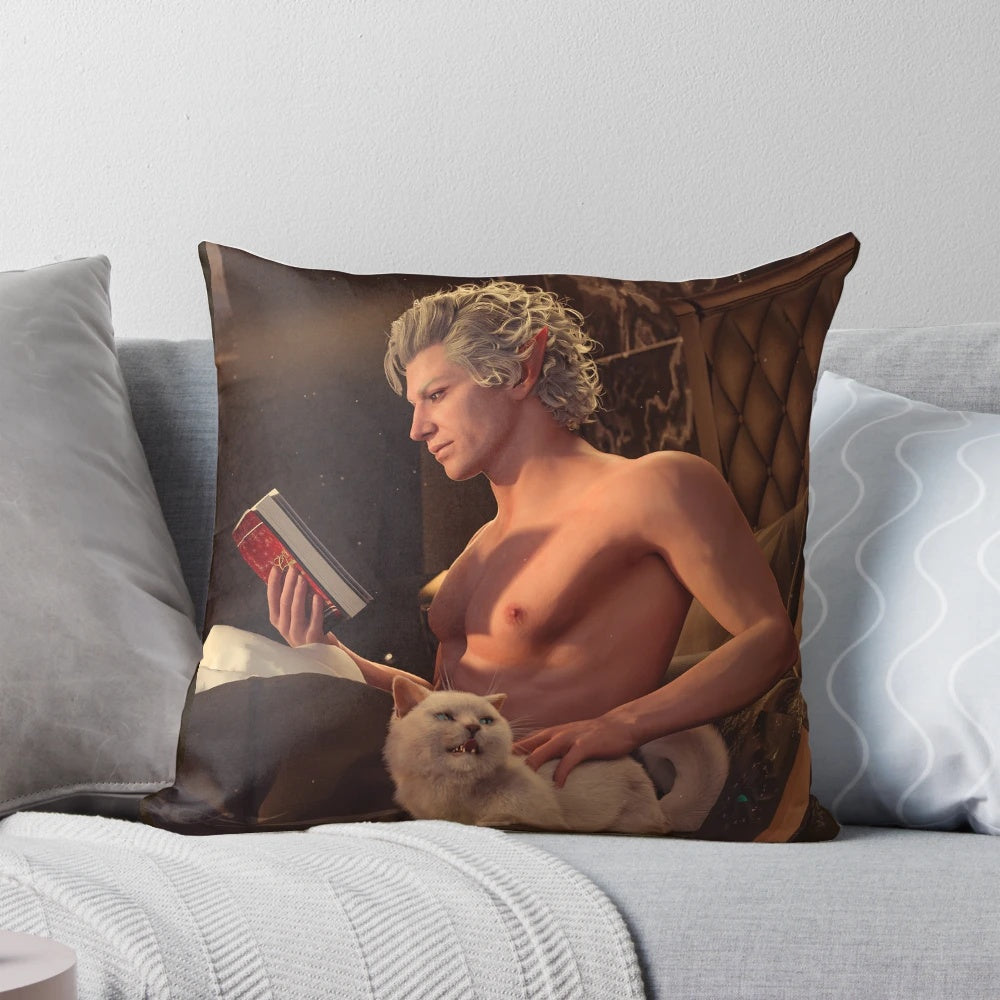 Astarion Pillow - Soft, comfortable pillow featuring the character Astarion from the video game Baldur's Gate 3.