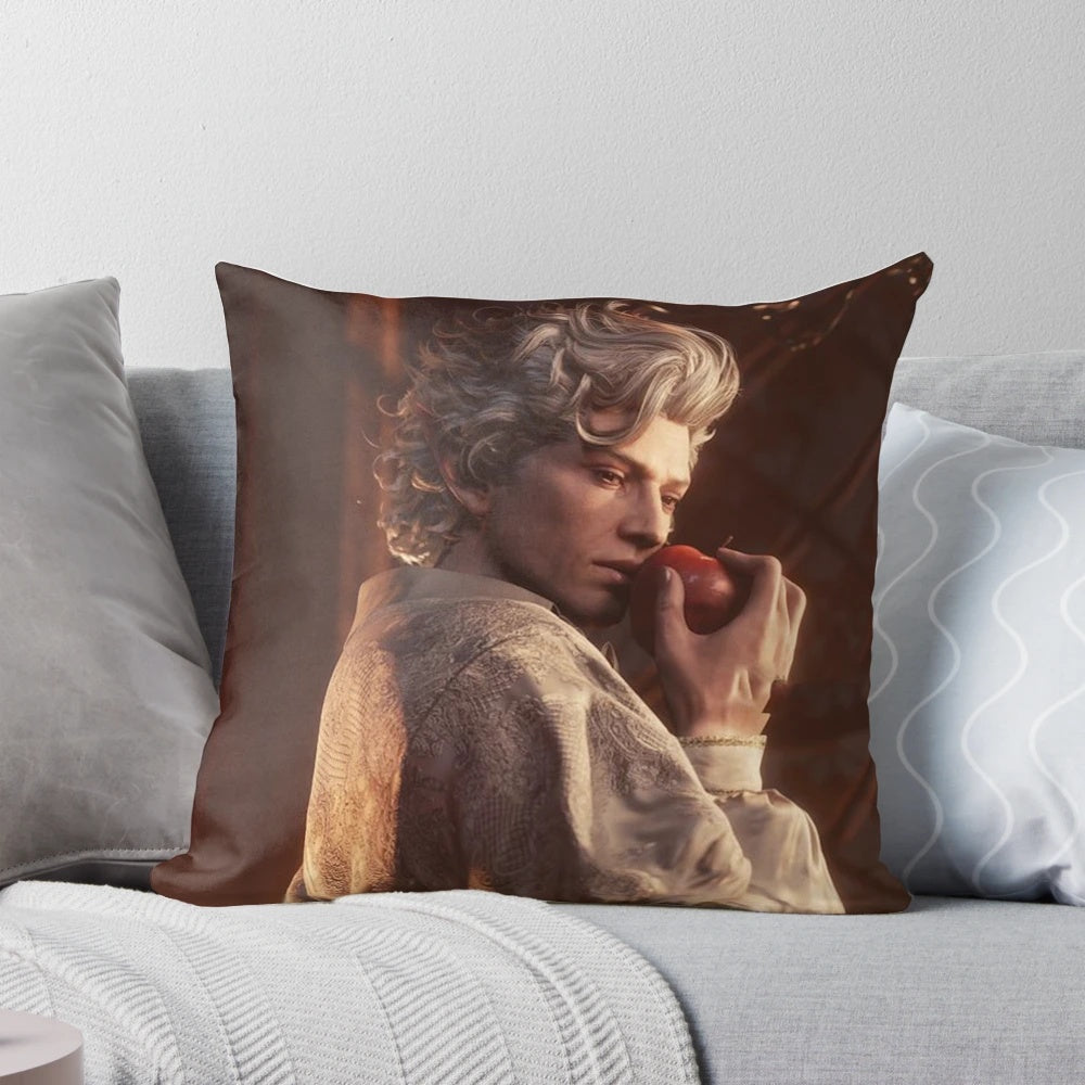 Astarion's Galactic Reverie: Redbubble Exclusive Collection Pillow with cosmic, celestial, and vampiric glam design