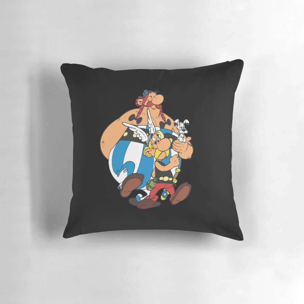 Asterix and Obelix logo printed on a soft, comfortable pillow