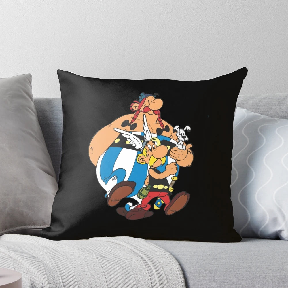 Asterix and Obelix logo printed on a soft, comfortable pillow