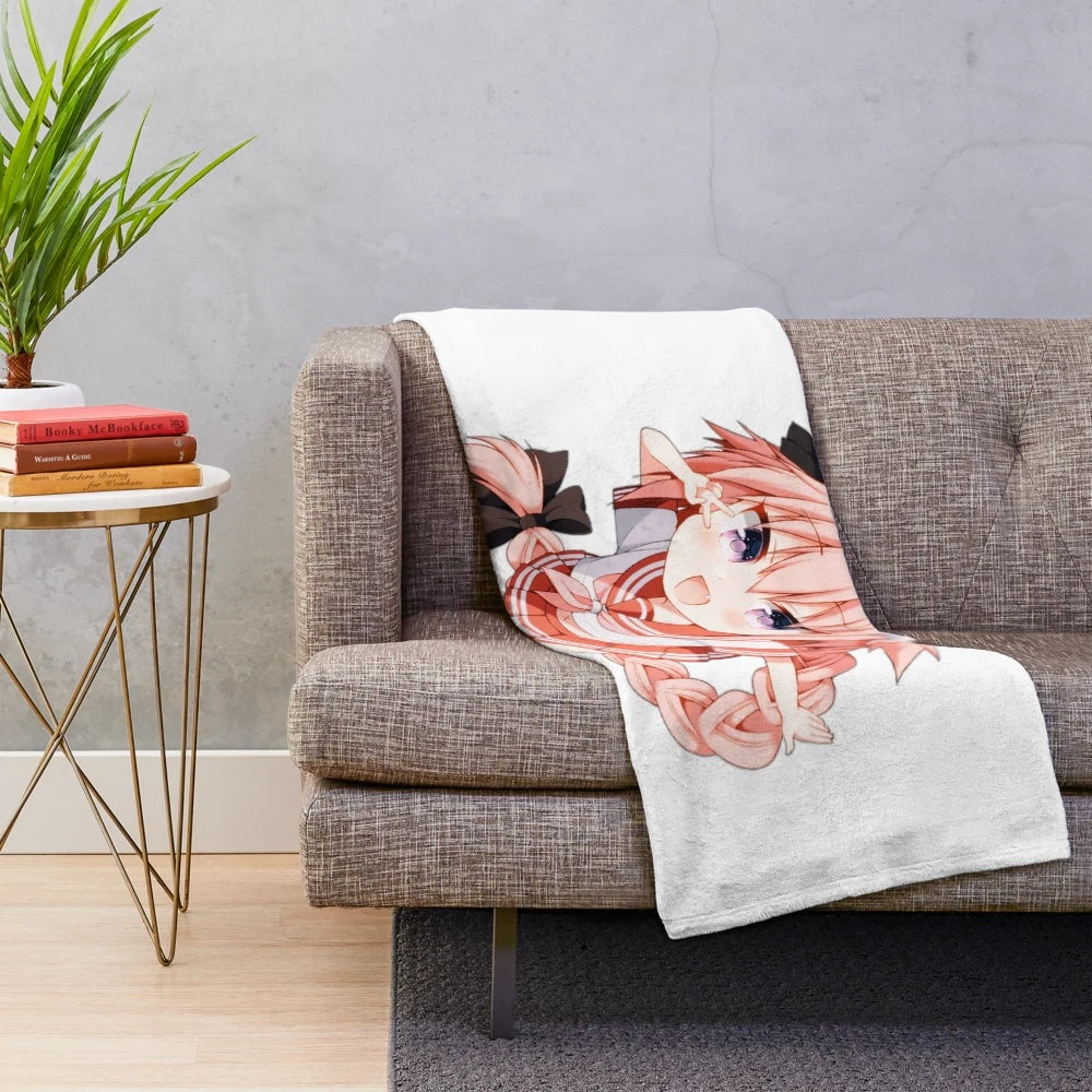 Astolfo-themed plush blanket for anime fans